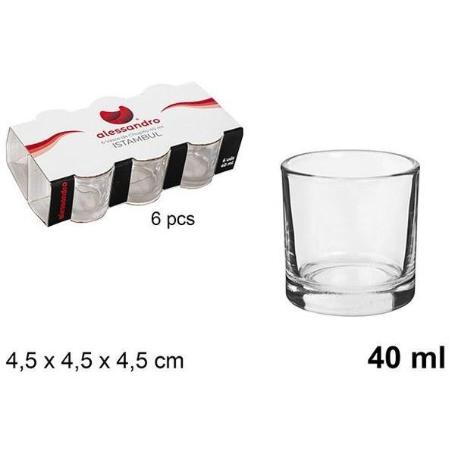 40 ML. ALESSANDRO CHUPITO CLASICO ISTANBUL 4,5X4,5X4,5 CMS - CAJA 6 UNIDADES