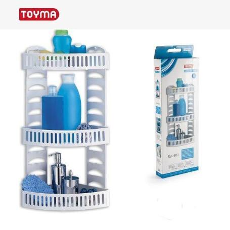 TOYMA RINCONERA BLANCA TRIPLE PARA DUCHA  FACIL MONTAJE CON ESTANTES AJUSTABLES