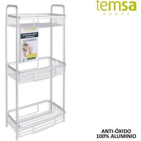 ESTANTERIA PARA BAÑO-DUCHA ALUMINIO 3 BANDEJAS,ANTIOXIDO,FACIL MONTAJE MARCA TEMSA
