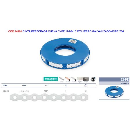 CINTA PERFORADA CURVA CI-PE 17-08X10 MT HIERRO GALVANIZ CIPE1708
