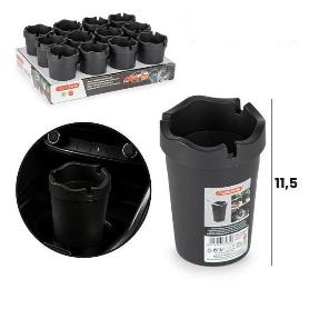 VASO CENICERO NEGRO ANTIHUMO 11,5 CMS PLASTICFORTE