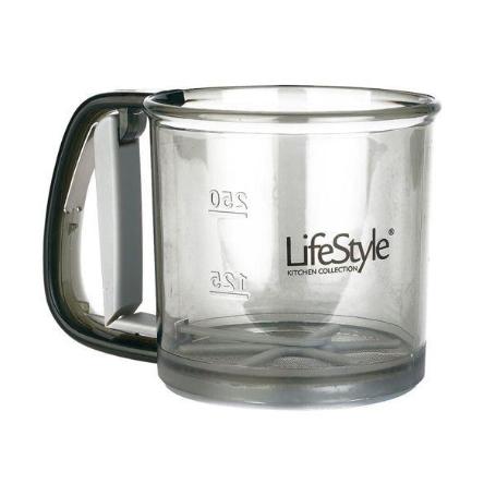 VASO TAMIZADOR PARA HARINA TRANSPARENTE PARA VER EL CONTENIDO LIFESTYLE