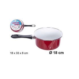 CAZO ROJO CON MANGO 18 CMS ECONOMICO ESMATE INTERIOR BLANCO 18X33X9 CMS