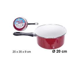 CAZO ROJO CON MANGO 20 CMS ECONOMICO ESMATE INTERIOR BLANCO 20X35X9 CMS