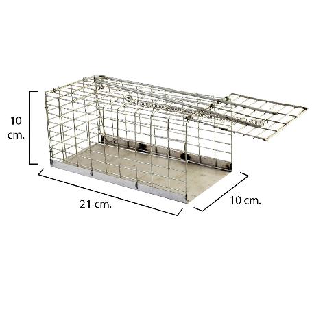 TRAMPA RATAS JAULA METAL COMPLETA 21X10X10 CM