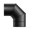 CODO ESTUFA LISO VITRIFICADO NEGRO PREMIUM Ø 130 MM. 90°