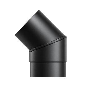 CODO ESTUFA LISO VITRIFICADO NEGRO PREMIUM Ø 130 MM. 45°
