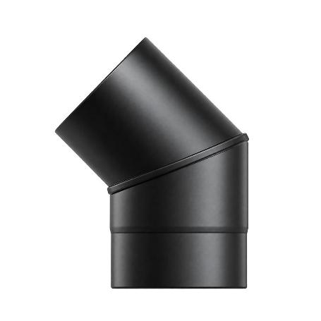 CODO ESTUFA LISO VITRIFICADO NEGRO PREMIUM Ø 130 MM. 45°