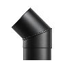 CODO ESTUFA LISO VITRIFICADO NEGRO PREMIUM Ø 130 MM. 45°