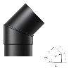 CODO ESTUFA LISO VITRIFICADO NEGRO PREMIUM Ø 130 MM. 45°