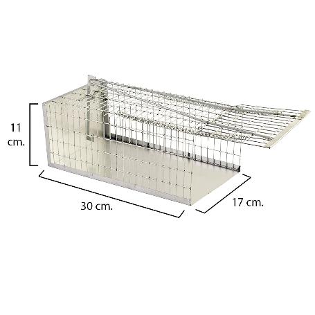 TRAMPA RATAS JAULA METAL COMPLETA 30 X 17 X 11 CM.