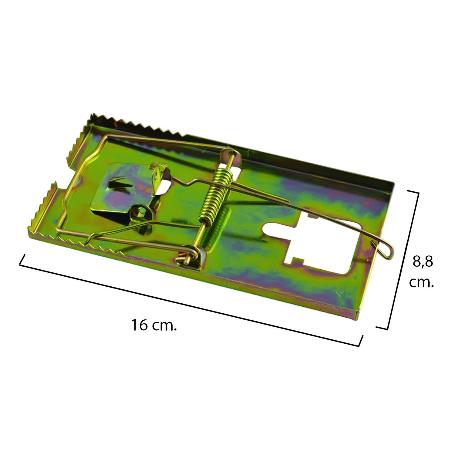 TRAMPA RATAS METÁLICA GALVANIZADA 16 X 8.8 CM.
