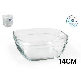14 CMS DURALEX BOL LAVAFRUTAS ENSALADERA CUADRADA 610 CC APILABLE LYS APTO PARA MICROONDAS