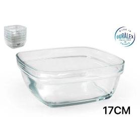 17 CMS DURALEX ENSALADERA CUADRADA CRISTAL TRANSPARENTE, APILABLE CAPACIDAD 1,15 LTS LYS