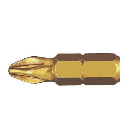 WITTE-27246-PUNTA POZIDRIV STANDARD-E EXTRA DURA GUÍA 1/4  CORTA (PZ2X25) (CAJA 50)
