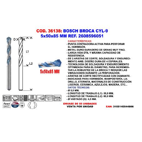 BROCA EXPERT HEX-9 MULTI CONSTRUCTION,, 5 X 50 X 100 MM. PARA TALADROS/ATORNILLADORES DE IMPACTO