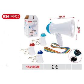 MINI MEGAFONO PLEGABLE PEQUEÑO, A PILAS PARA MANIFESTACIONES Y EVENTOS 15X10 CMS EMIPRO