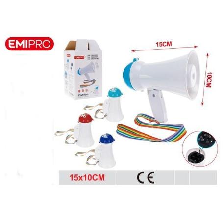 MINI MEGAFONO PLEGABLE PEQUEÑO, A PILAS PARA MANIFESTACIONES Y EVENTOS 15X10 CMS EMIPRO