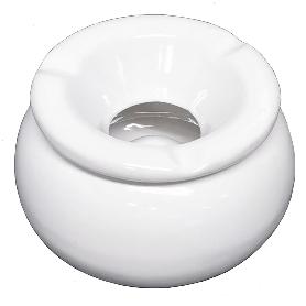 CENICERO DE AGUA CON TAPA PORCELANA BLANCA DIAMETRO 8,5X8,5X6,5 CMS. DECORLIFE