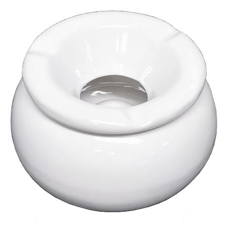 CENICERO DE AGUA CON TAPA PORCELANA BLANCA DIAMETRO 8,5X8,5X6,5 CMS. DECORLIFE