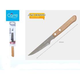 CUCHILLO CHULETERO PARA CARNE ECONOMICO MANGO MADERA NATURAL CARRE
