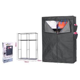 ARMARIO PLEGABLE DE TELA CON ZAPATERO Y ESTANTES,DESMONTABLE,FACIL MONTAJE 155X110X45 HERSIG