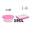 25 CLS CUENCO BOL FIAMBRERA CON TAPA ROSA 10,5 CMS LAV - PAQUETE 6 UNIDADES