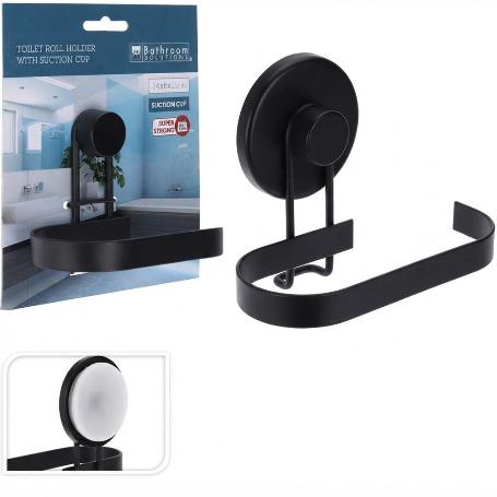 PORTARROLLOS WC HIERRO NEGRO 14 CM