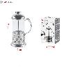 1000 ML. TETERA CAFETERA EMBOLO GRANDE TIPO FRANCES  CON ASA Y SOPORTE ACERO INOXIDABLE KMT STYLE