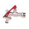 GRIFO CON MANETA PARA MANGUERA Y TOMA PARA CANDADO 3/4 X 1
