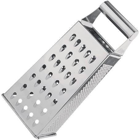 RALLADOR CORTADOR INOX 23 CMS 4 CARAS IDEAL PARA RALLAR QUESOS, PAN DURO