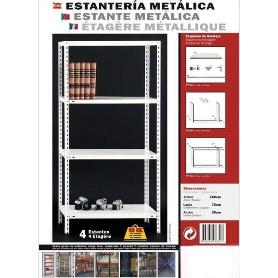 ESTANTERIA METÀLICA LIGERA BLANCA 150X70X30 CMS 4 BALDAS 50 KGS CARGA