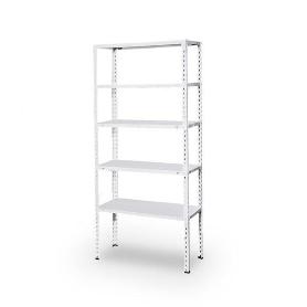 ESTANTERIA METALICA BLANCA PARA TRASTERO 170X750X30 CMS 5 BALDAS CAPACIDAD MAXIMA DE CARGA 50 KGS