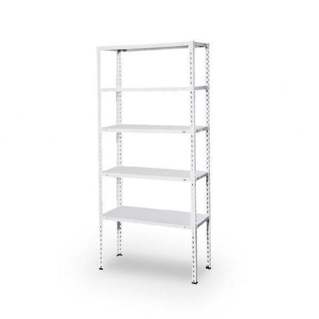 ESTANTERIA METALICA BLANCA PARA TRASTERO 170X750X30 CMS 5 BALDAS CAPACIDAD MAXIMA DE CARGA 50 KGS