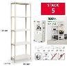 ESTANTERIA STACK BLANCA 5 BALDAS 180X60X30 FACIL MONTAJE SIN TORNILLOS NI HERRAMIENTAS