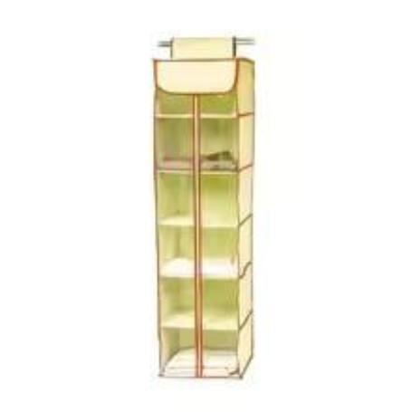 ORGANIZADOR ESTANTERIA COLGANTE DE TELA PARA ARMARIO CON 6 ESTANTES 30X30X120 CMS BEIGE