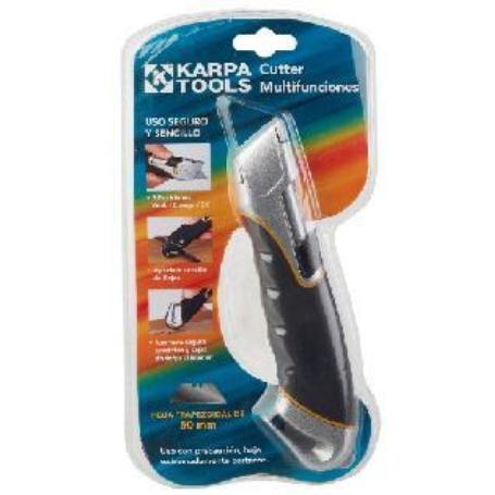KARPA CUTTER MULTIFUNCIONES PROFESIONAL 60 MM CON SEGURO,ERGONOMICO,ANTIDESLIZANTE