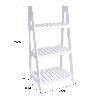 ESTANTERIA MODERNA TIPO ESCALERA DE MADERA 3 ESTANTES COLOR BLANCO