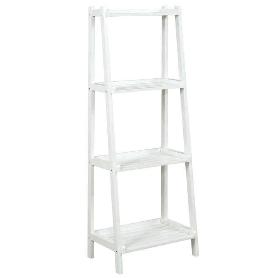 ESTANTERIA DE MADERA BLANCA TIPO ESCALERA 4 ESTANTES FACIL MONTAJE