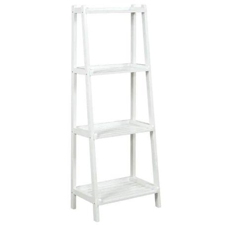 ESTANTERIA DE MADERA BLANCA TIPO ESCALERA 4 ESTANTES FACIL MONTAJE