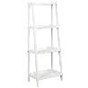 ESTANTERIA DE MADERA BLANCA TIPO ESCALERA 4 ESTANTES FACIL MONTAJE
