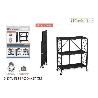 ESTANTERIA METALICA 3 NIVELES PLEGABLE COLOR NEGRO 70X34X86 CMS CARGA MAXIMA 25 KGS CONFORTIME