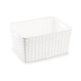 CESTA RATTAN 38X28 CM BLANCA