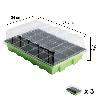 SEMILLERO GERMINACIÓN INVERNADERO 24 COMPARTIMENTOS CON BANDEJA ANTI GOTEO SETS DE 3 PIEZAS SIEMBRA / GERMINACION D