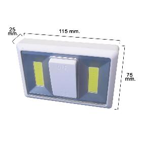 LINTERNA / LUCES LED PARA PARED / ARMARIO A PILAS (4 AAA) 250 LUMENES (FIJACIÓN MEDIANTE PEGATINA, IMAN O TORNILLOS