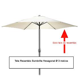 TELA RECAMBIO SOMBRILLA HEXAGONAL Ø 3 METROS (08091050)