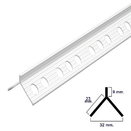 GUARDAVIVOS PVC FLECHA PARA MORTERO BARRA 2,5 METROS