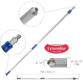 MANGO METÁLICO EXTENSIBLE PARA CEPILLO LAVA CAMIONES WOLFPACK 155/300 CM.