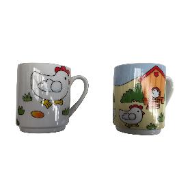 TAZAS MUGS POLLITO 9502 2 PIEZAS JUEGO