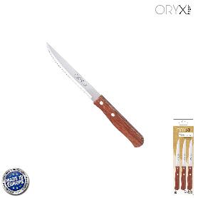 CUCHILLO MONTANA MULTIUSOS HOJA SIERRA ACERO INOXIDABLE 11 CM. MANGO MADERA (BLISTER 3 PIEZAS)